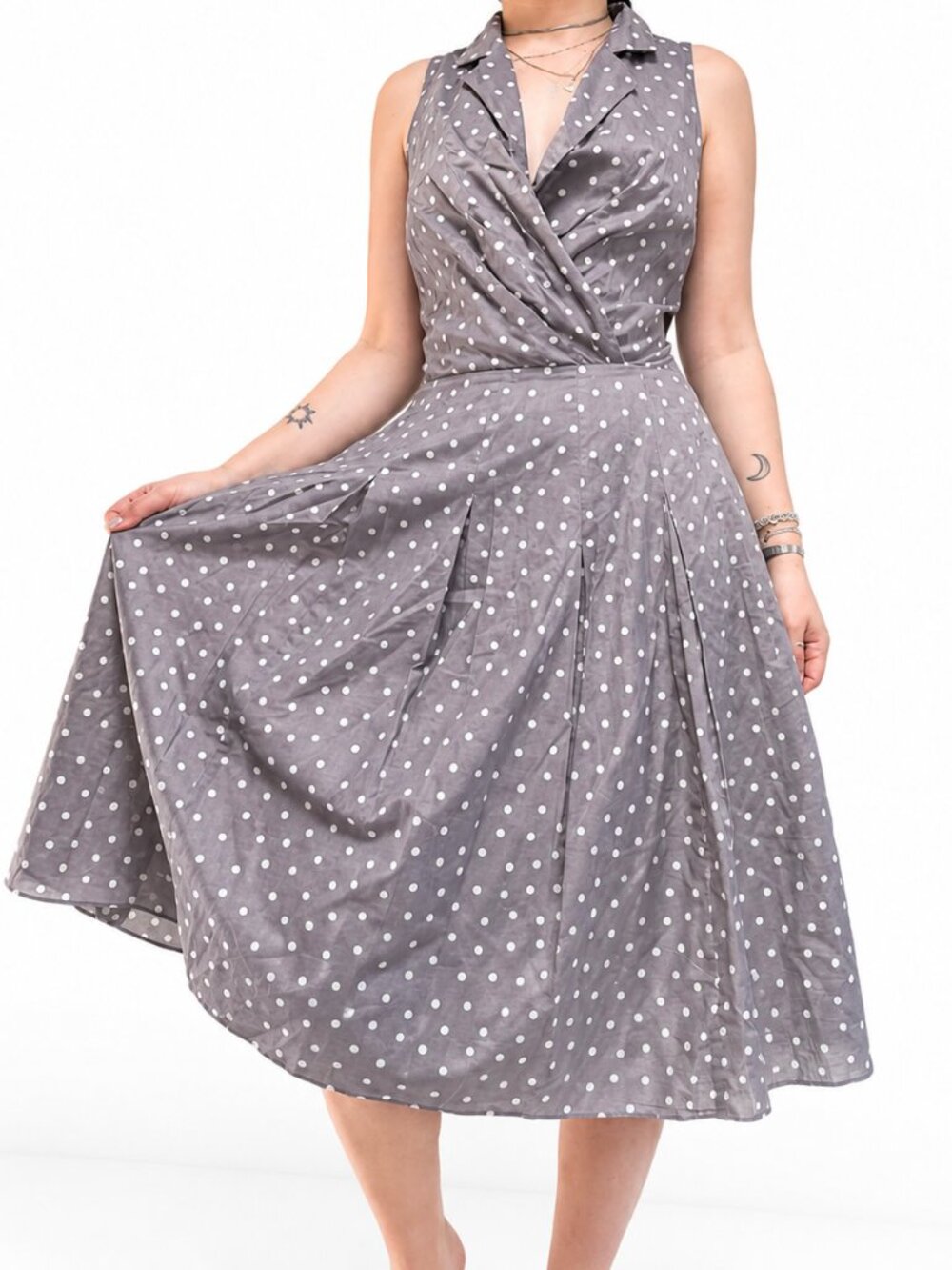 VINTAGE Polka Dot Midi Mod Dress